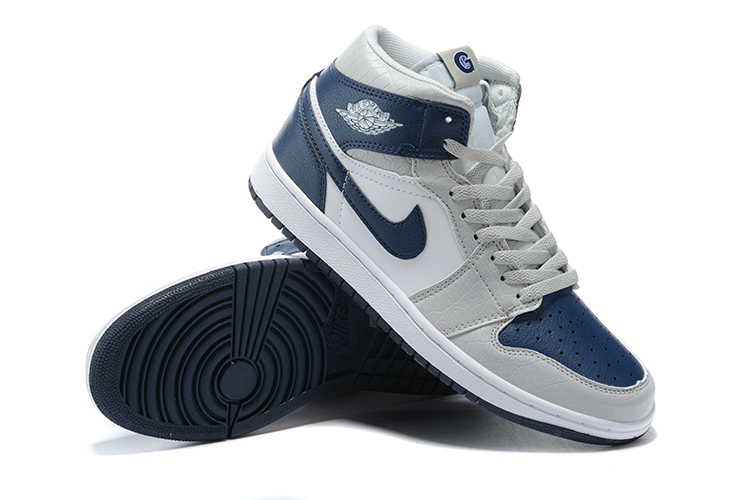 2020 Air Jordan 1 Retro Grey Blue White Shoes